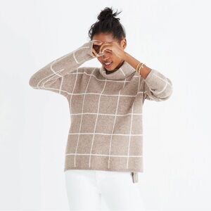 Madewell: Windowpane Turtleneck Sweater. XXS.